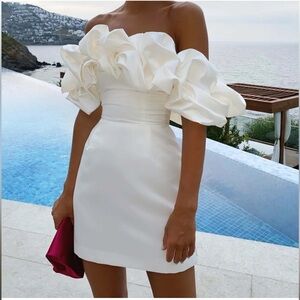 Post Meridiem White/Ivory Mini dress: Meringue Dress. NWT!!